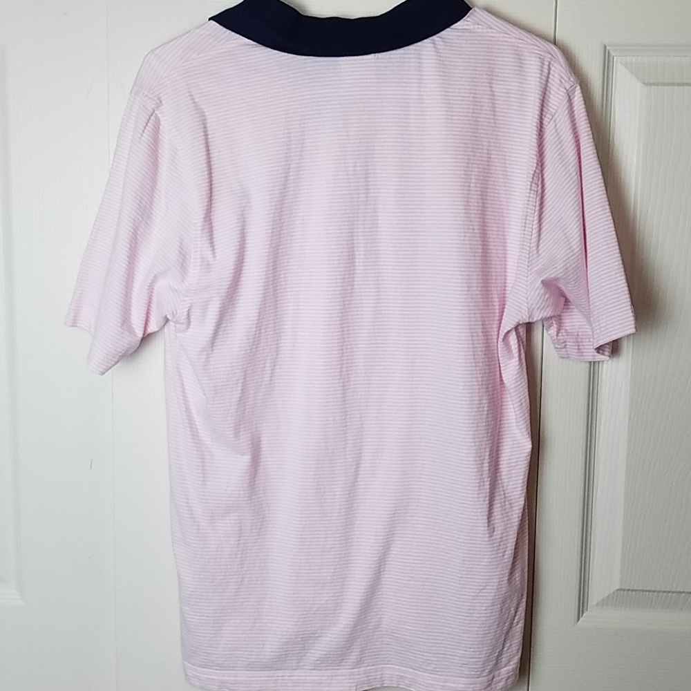 Brooks Brothers Pink White Striped Polo Small Mens - Picture 7 of 7